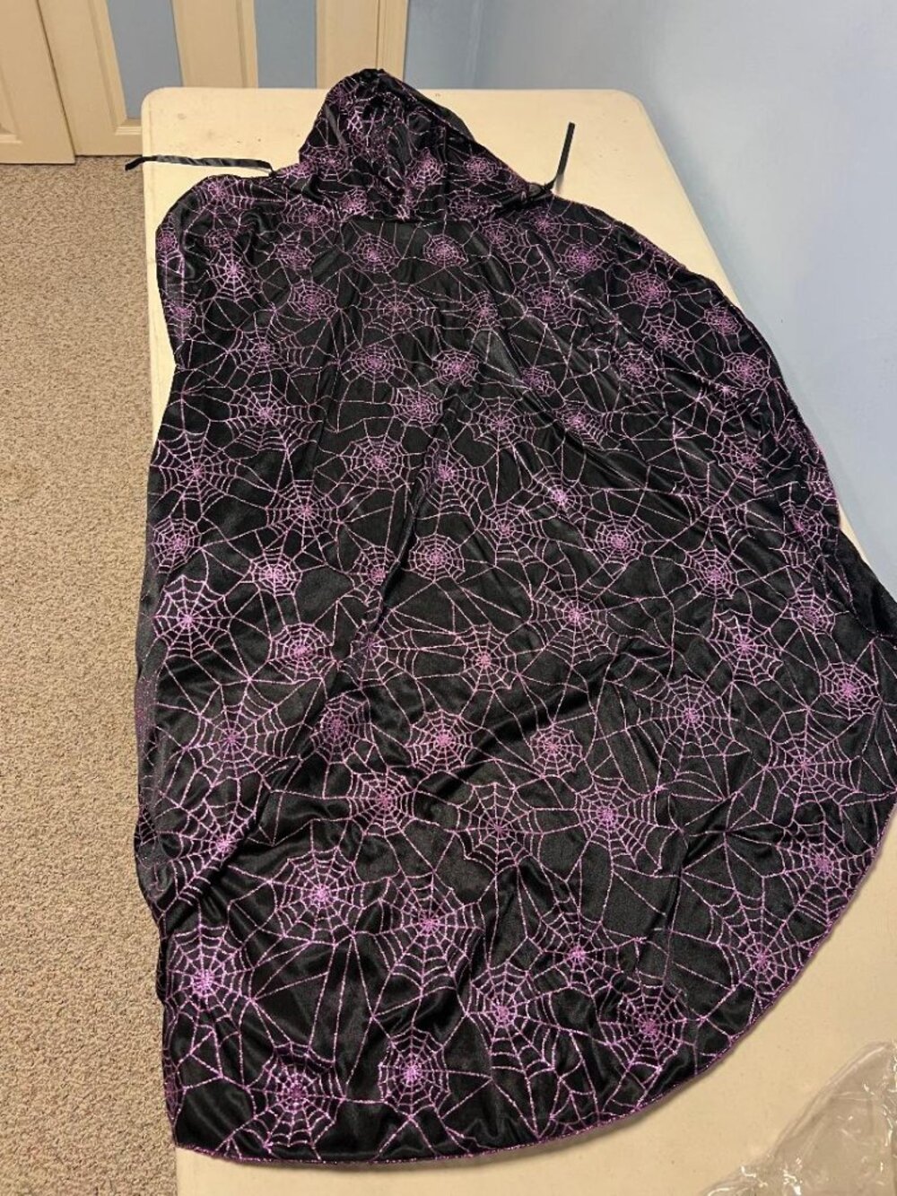 Spider web hooded cape costume